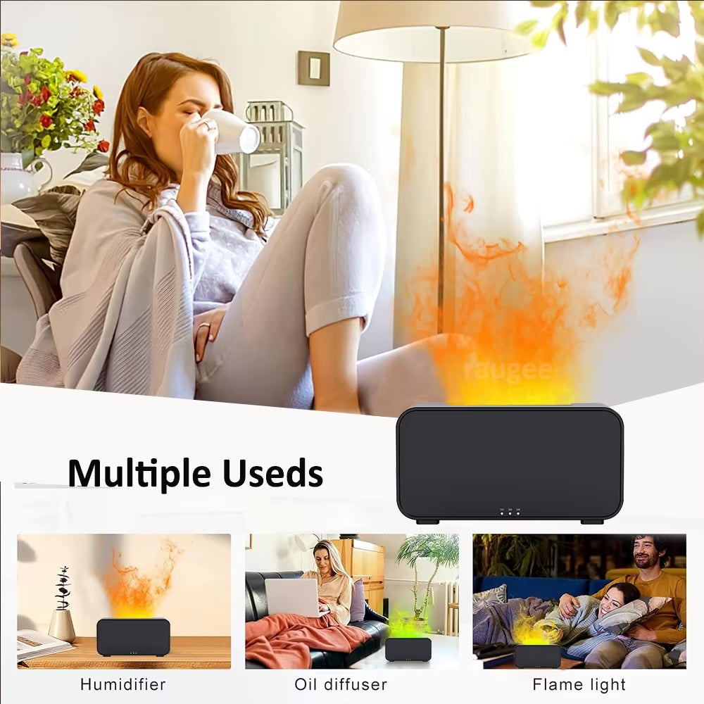 Mini Flame Aroma Diffuser – 7-Color LED Humidifier & Essential Oil Aromatherapy for Home or Office